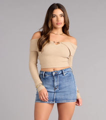 Total Perfection Mid Rise Denim Mini Skort