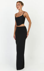 Marais Top - Lace Up Back Corset Top in Black