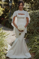 Ivory Asymmetric Draped Pure Silk Shawl