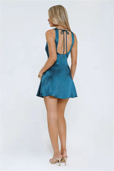 Rosé Before Sunset Satin Mini Dress Green