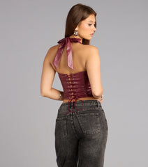 Undeniable Flair Halter Corset Top
