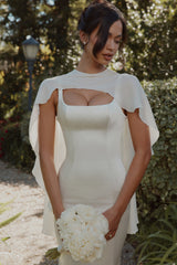 Ivory Asymmetric Draped Pure Silk Shawl