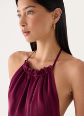 Parade Halter Mini Dress - Plum