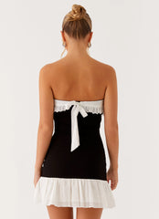 Fran Broderie Mini Dress - Black