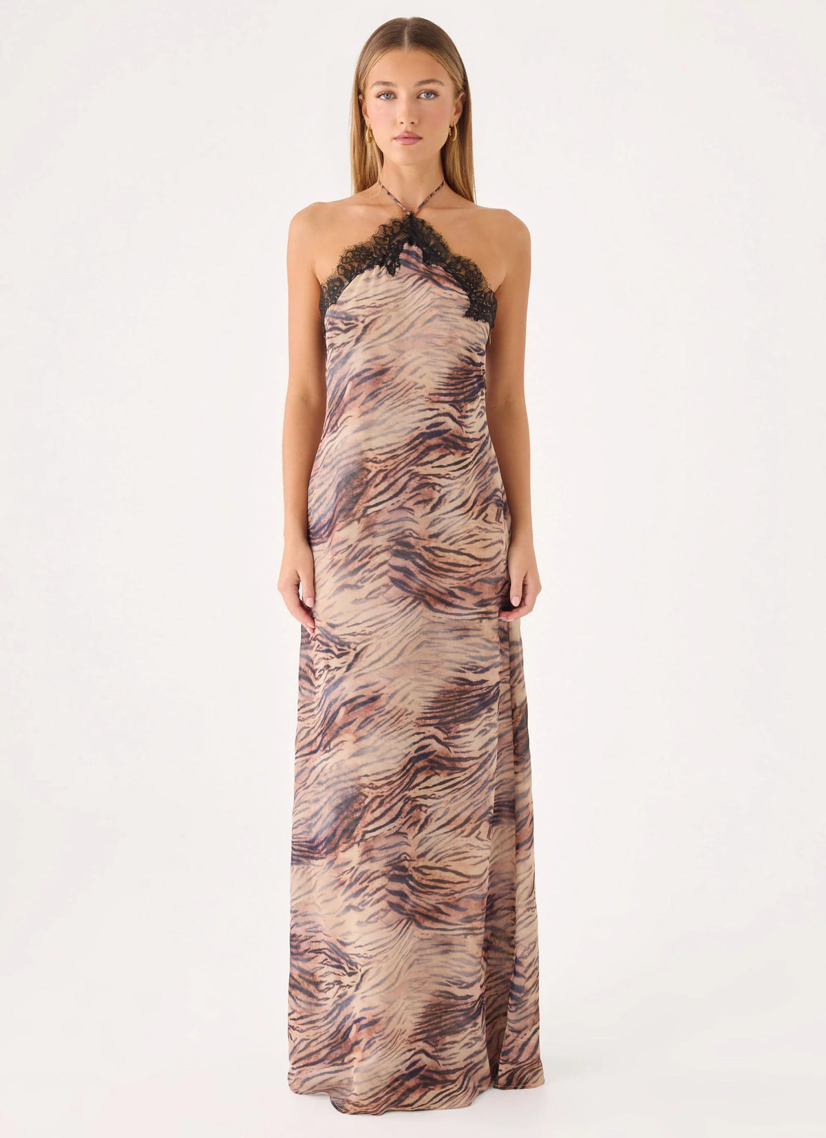 Zamarita Halter Maxi Dress - Golden Tiger