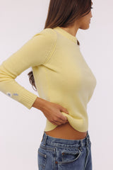 Lemon Merino Wool + Cashmere Crew Neck Sweater