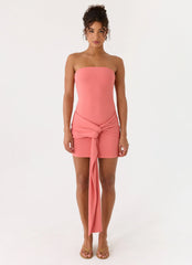 Jiliana Strapless Mini Dress - Coral
