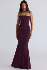 Dark Cherry Corset Maxi Dress
