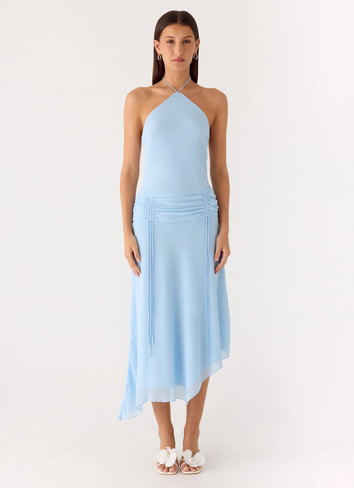 Becerra Chiffon Midi Dress - Blue