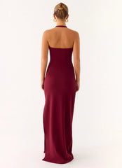 Kill This Love Ribbed Maxi Dress - Dark Cherry