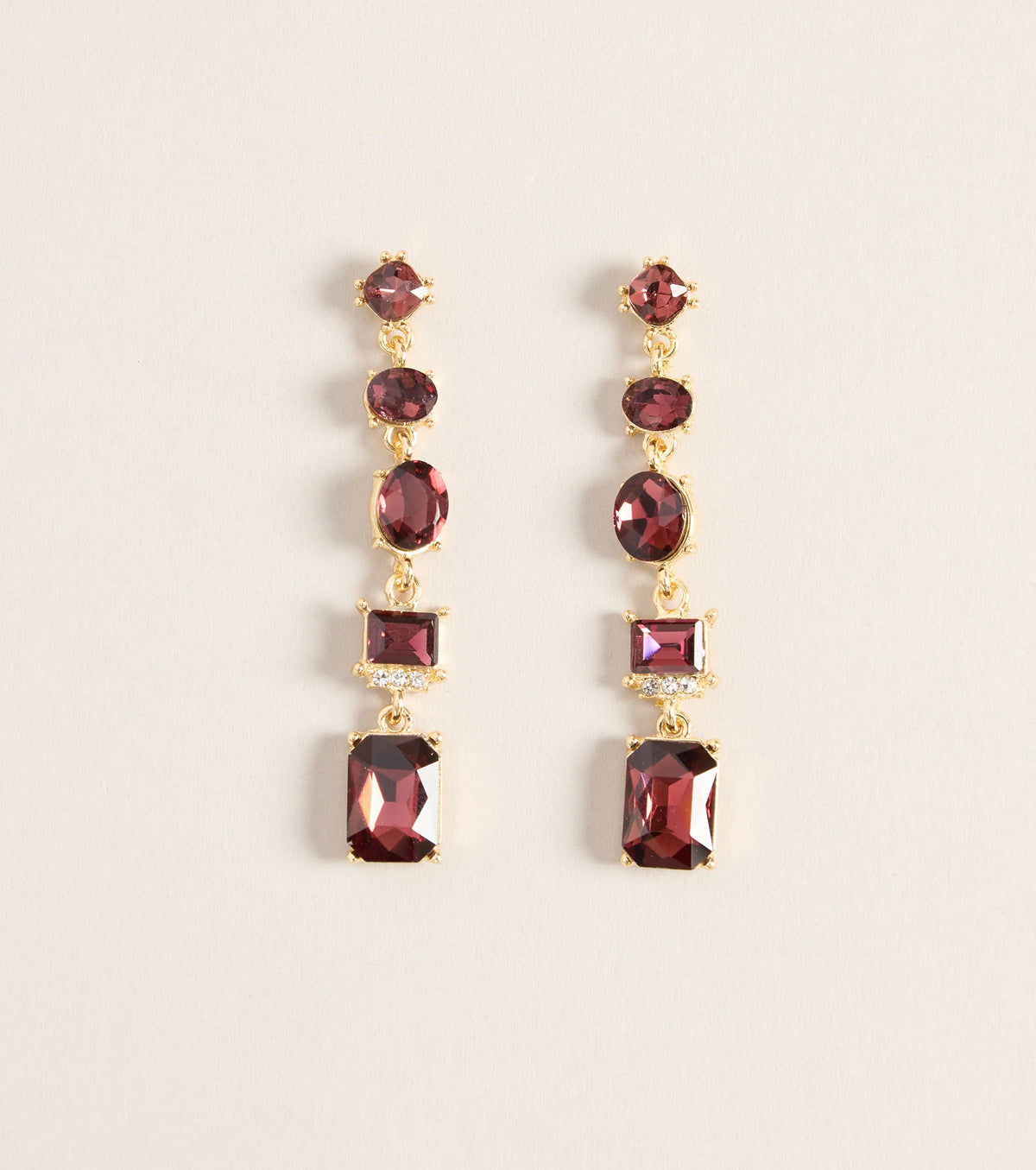 Extra Attention Gemstone Linear Earrings