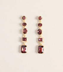 Extra Attention Gemstone Linear Earrings