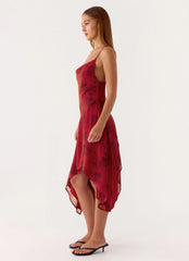 Jasiel Midi Dress - Cherry Rose