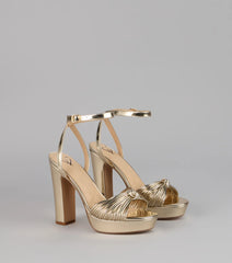 Extra Shine Platform Block Heels