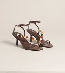 Vacation Glow Beaded Stiletto Heel Sandals