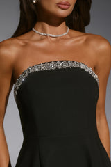 Well Dressed Tonight Embellished Strapless Mini Dress Black