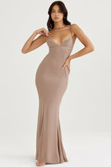 Latte Corset Maxi Dress