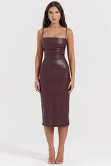 Mulberry Vegan Leather Lace Back Dress