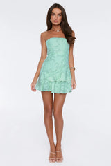 Entrance Only Strapless Mini Dress Mint