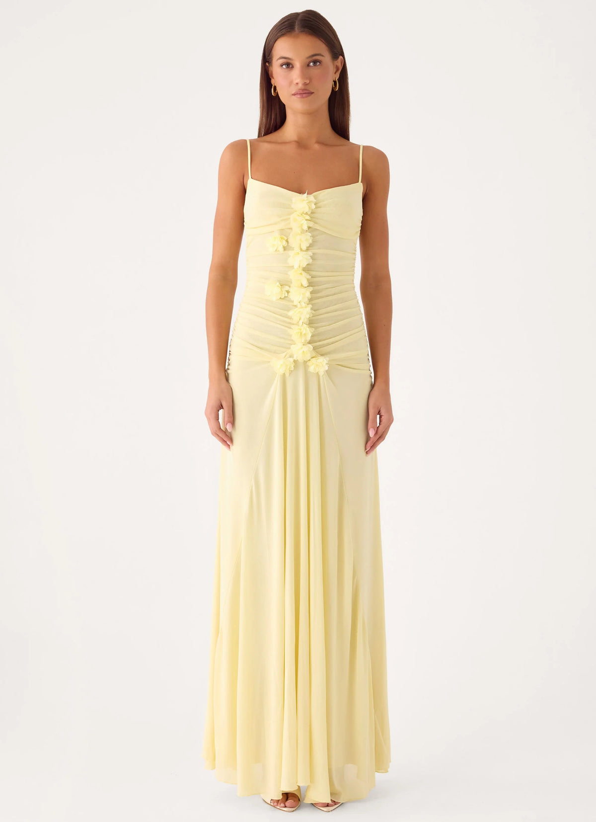 Marcia Flower Maxi Dress - Yellow