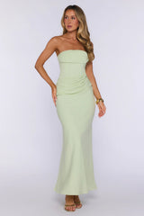 Better Energy Strapless Maxi Dress Light Green