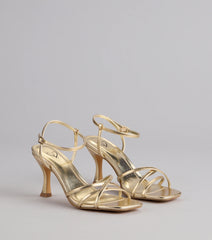 Shine Hour Metallic Strappy Stiletto Heels