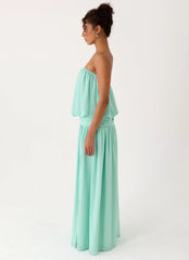 Lioras Strapless Maxi Dress - Aqua
