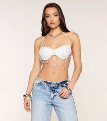 After Hours Aura Beaded Lace Bra Top