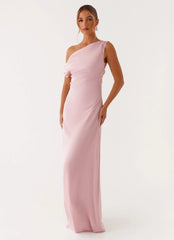Heart Of Glass Satin Maxi Dress - Pink