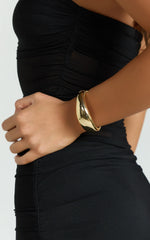 Finley Bracelet - Dome Cuff Bracelet in Gold