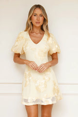 Effortless Grace Mesh Mini Dress Yellow