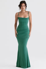 Forest Corset Maxi Dress