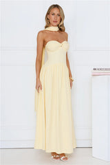 Sparkle In Her Step Strapless Maxi Dress Yellow