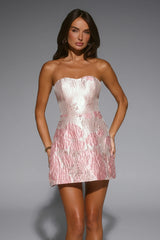 Wisteria Wishes Strapless Mini Dress Pink