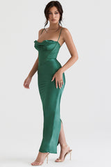 Forest Corset Maxi Dress