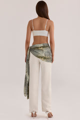Animal Print Georgette Hand Embellished Beaded Sarong