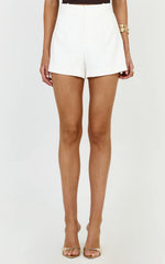Lyla Shorts - High Waist Tailored Shorts in White