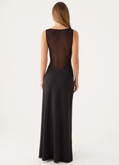 Ravelle Mesh Back Maxi Dress - Black