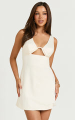 Amalie The Label - Rainey Bustier Bias Cutout Mini Dress - In Ivory