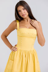 Apricot Cotton Midi Sundress