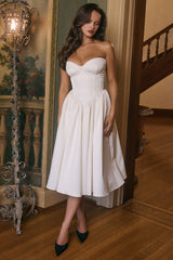 Vintage Ivory Satin Midi Dress
