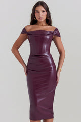 Mulberry Vegan Leather Corset Dress