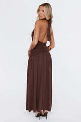Endless Days Halter Maxi Dress Chocolate