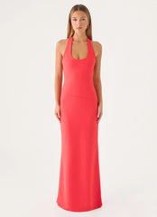 Nardin Maxi Dress - Coral Red
