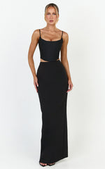 Marais Top - Lace Up Back Corset Top in Black