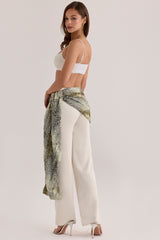 Animal Print Georgette Hand Embellished Beaded Sarong
