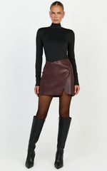 Zia Top - High Neck Long Sleeve Top in Black