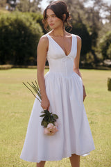 White Cotton Corset Sundress