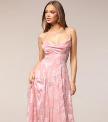 Vivienne Floral Brocade Lace-Up Dress