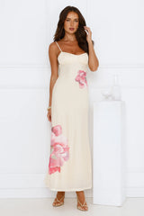 Paradise Glow Mesh Midi Dress Yellow